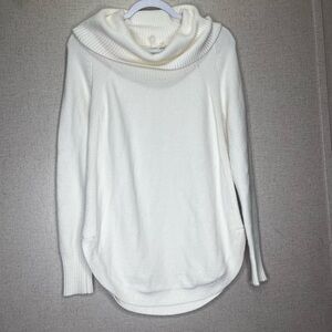 Anthropologie Women’s XS Creamy White Tunic Sweater Cowl Turtleneck Soft Long